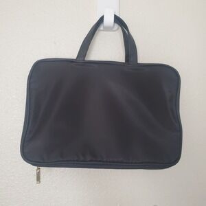 Kestrel Black Nylon Hanging Toiletry Bag Travel Organizer Gold Hardware